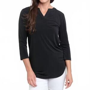 NEW ELSIE & ZOEY quarter sleeve v-neck tunic in black